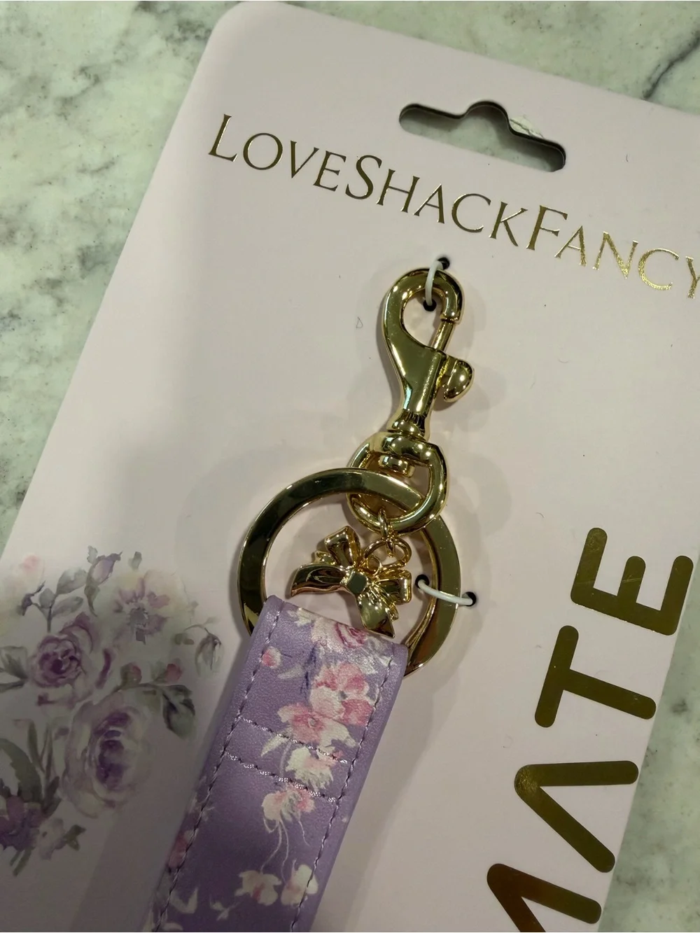 case-mate and LoveShackFancy Lavender Floral Keychain Strap